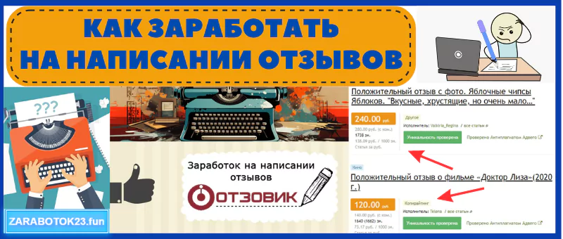 как заработать на написании отзывов