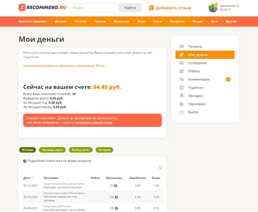 Заработок на написании отзывов